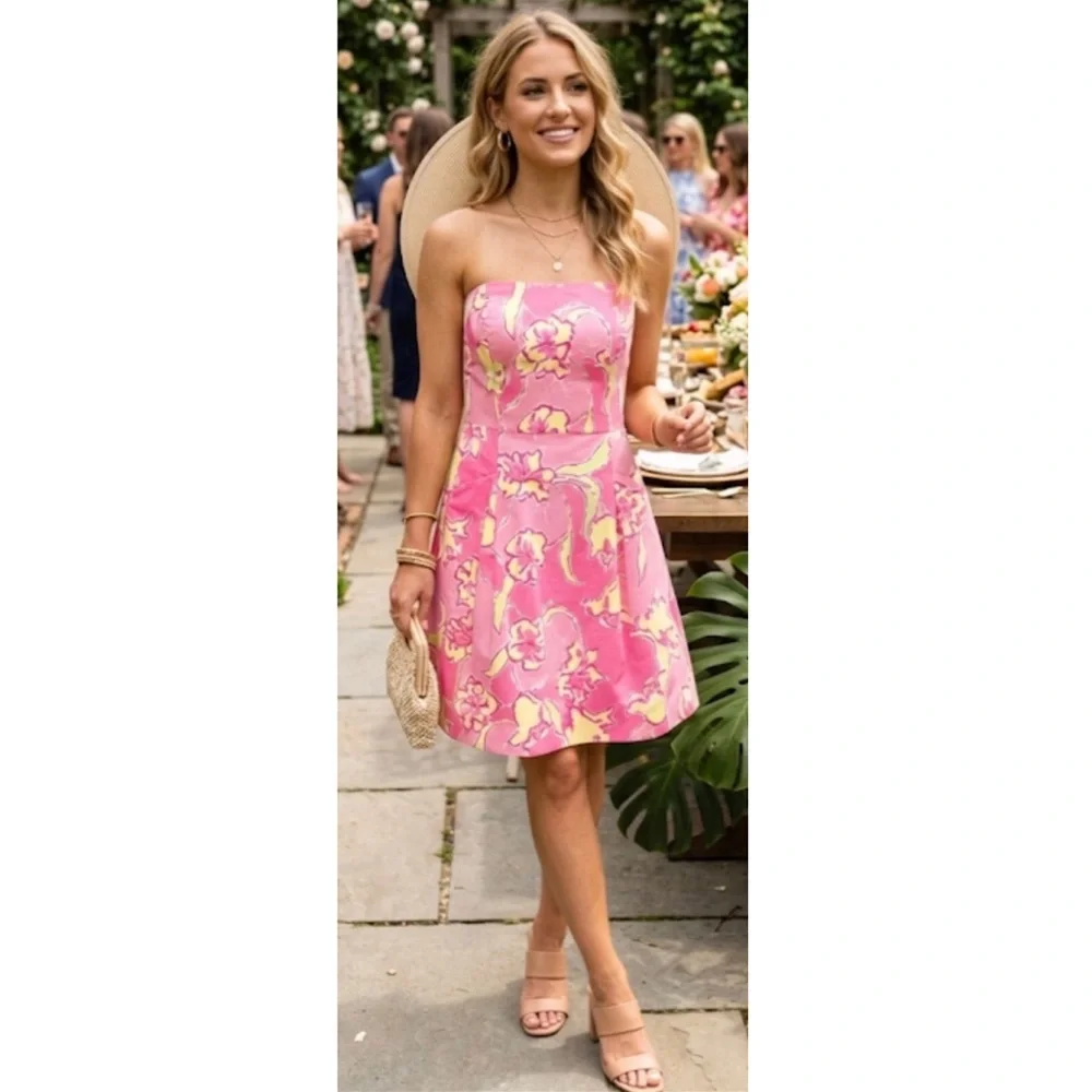 Lilly Pulitzer Blossom Dress Hotty Pink Day Lilly - Picture 5 of 16